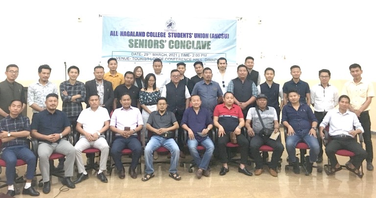 The All Nagaland College Students’ Union  held its ‘Seniors’ Conclave’ at Tourist Lodge, Dimapur on March 29. (Photo Courtesy: ANCSU)